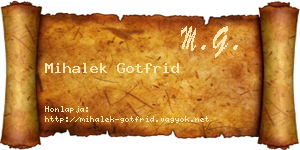 Mihalek Gotfrid névjegykártya